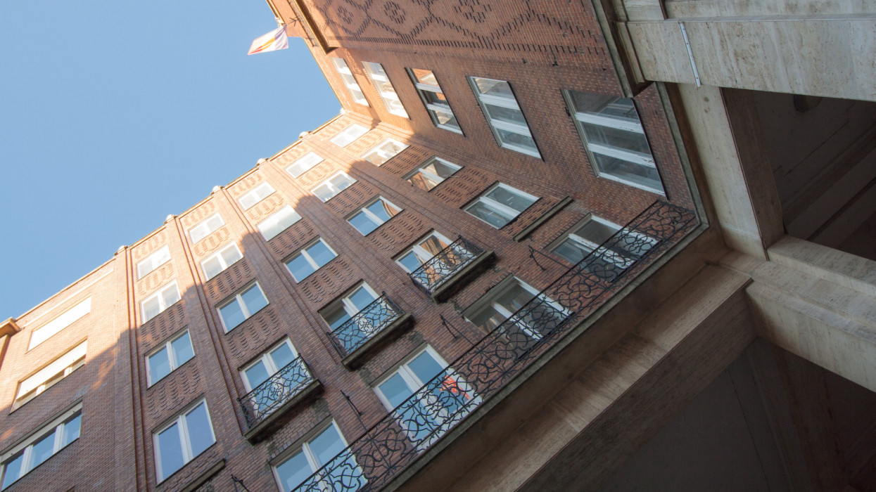 Modern residential building near the Karoly Utca in the center of Budapest, Hungary