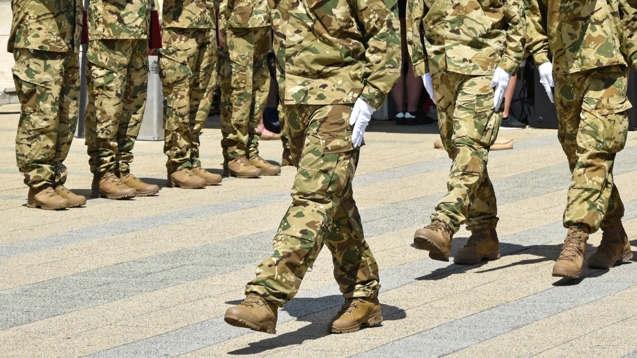 Soldiers at the military parade